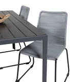 Jídelní stůl Break - 150*90 Black Alu / Black Aintwood +Lindos Jídelní židle - Bl