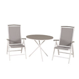 Parma cafébord ø90 - Bílá Alu / Šedá Aintwood+Albany Chair 5:pos - Bílá Alu / Šedá textilie / Aintwood_2