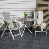 Parma cafébord ø90 - Bílá Alu / Šedá Aintwood+Albany Chair 5:pos - Bílá Alu / Šedá textilie / Aintwood_2
