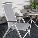 Parma cafébord ø90 - Bílá Alu / Šedá Aintwood+Albany Chair 5:pos - Bílá Alu / Šedá textilie / Aintwood_2