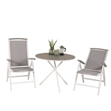 Parma cafébord ø90 - Bílá Alu / Šedá Aintwood+Albany Chair 5:pos - Bílá Alu / Šedá textilie / Aintwood_2