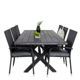 Rives Jídelní stůl 200*100cm - Černá akácie + křeslo Anna (stohovatelné) - Black_6