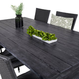 Rives Jídelní stůl 200*100cm - Černá akácie + křeslo Anna (stohovatelné) - Black_6