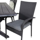 Rives Jídelní stůl 200*100cm - Černá akácie + křeslo Anna (stohovatelné) - Black_6