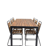 Bois Jídelní stůl 200*100cm - Černé nohy / Akácie + Bois Jídelní židle - Black Al