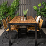 Bois Jídelní stůl 200*100cm - Černé nohy / Akácie + Bois Jídelní židle - Black Al