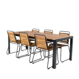 Bois Jídelní stůl 200*100cm - Černé nohy / Akácie + Bois Jídelní židle - Black Al