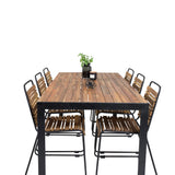 Bois Jídelní stůl 200*100cm - Černé nohy / Akácie + Bois Jídelní židle - Black Al
