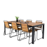 Bois Jídelní stůl 200*100cm - Černé nohy / Akácie + Bois Jídelní židle - Black Al