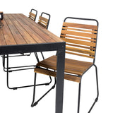 Bois Jídelní stůl 200*100cm - Černé nohy / Akácie + Bois Jídelní židle - Black Al