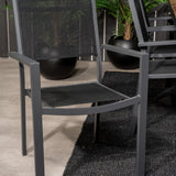 Bois Jídelní stůl 200*100cm - Černé nohy / Acacia + Copacabana Arm Chair (stacka