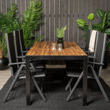 Bois Jídelní stůl 200*100cm - Černé nohy / Akácie +Break 5:pos Židle - Černá a