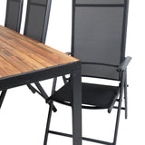 Bois Jídelní stůl 200*100cm - Černé nohy / Akácie +Break 5:pos Židle - Černá a