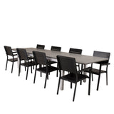 Jídelní stůl Albany 224/324*100 - Bílá Alu / Šedá židle Aintwood+Levels Chair (stacka