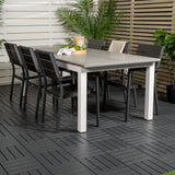 Stůl Albany - 224/324 - Bílá/Šedá - Židle Levels (stohovatelná) - Black Alu / Black Aintwood 6