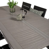 Stůl Albany - 224/324 - Bílá/Šedá - Židle Levels (stohovatelná) - Black Alu / Black Aintwood 6
