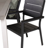 Stůl Albany - 224/324 - Bílá/Šedá - Židle Levels (stohovatelná) - Black Alu / Black Aintwood 6