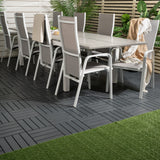 Jídelní stůl Albany 224/324*100 - Bílá Alu / Šedá Aintwood + Copacabana Recliner