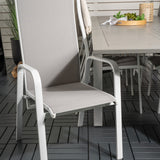 Jídelní stůl Albany 224/324*100 - Bílá Alu / Šedá Aintwood + Copacabana Recliner