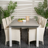 Albany Table - 224/324 - White/Grey - Malin Karmstol med dyna - Vit / grå dyna 6