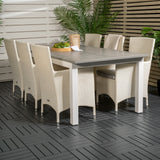 Albany Table - 224/324 - White/Grey - Malin Karmstol med dyna - Vit / grå dyna 6