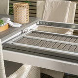 Albany Table - 224/324 - White/Grey - Malin Karmstol med dyna - Vit / grå dyna 6