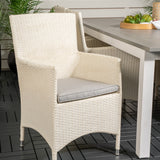 Albany Table - 224/324 - White/Grey - Malin Karmstol med dyna - Vit / grå dyna 6