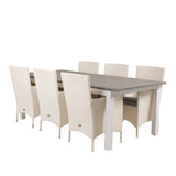 Albany Table - 224/324 - White/Grey - Malin Karmstol med dyna - Vit / grå dyna 6