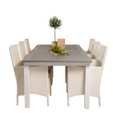 Albany Table - 224/324 - White/Grey - Malin Karmstol med dyna - Vit / grå dyna 6