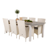 Albany Table - 224/324 - White/Grey - Malin Karmstol med dyna - Vit / grå dyna 6