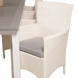 Albany Table - 224/324 - White/Grey - Malin Karmstol med dyna - Vit / grå dyna 6