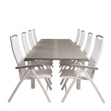 Albany Table - 224/324 - White/Grey - Albany 5:pos Stol - Vit Aluminium/vit textilene/aintwood 8