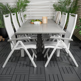 Albany Table - 224/324 - White/Grey - Albany 5:pos Stol - Vit Aluminium/vit textilene/aintwood 8