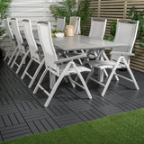 Albany Table - 224/324 - White/Grey - Albany 5:pos Stol - Vit Aluminium/vit textilene/aintwood 8