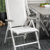 Albany Table - 224/324 - White/Grey - Albany 5:pos Stol - Vit Aluminium/vit textilene/aintwood 8