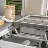 Albany Table - 224/324 - White/Grey - Albany 5:pos Stol - Vit Aluminium/vit textilene/aintwood 8