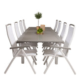 Albany Table - 224/324 - White/Grey - Albany 5:pos Stol - Vit Aluminium/vit textilene/aintwood 8