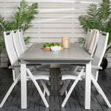 Albany Table - 224/324 - White/Grey - Albany 5:pos Stol - Vit Aluminium/vit textilene/aintwood 6