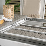 Albany Table - 224/324 - White/Grey - Albany 5:pos Stol - Vit Aluminium/vit textilene/aintwood 6