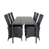 Jídelní stůl Break - 205*90 - Black Alu / Black Aintwood+Padova Arm Chair Reclin