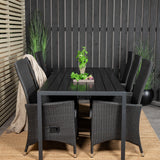 Jídelní stůl Break - 205*90 - Black Alu / Black Aintwood+Padova Arm Chair Reclin
