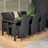 Jídelní stůl Break - 205*90 - Black Alu / Black Aintwood+Padova Arm Chair Reclin