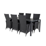 Jídelní stůl Break - 205*90 - Black Alu / Black Aintwood+Padova Arm Chair Reclin