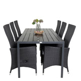 Jídelní stůl Break - 205*90 - Black Alu / Black Aintwood+Padova Arm Chair Reclin