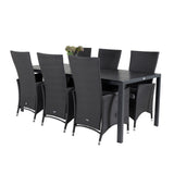 Jídelní stůl Break - 205*90 - Black Alu / Black Aintwood+Padova Arm Chair Reclin