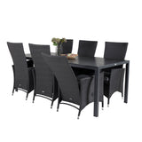 Jídelní stůl Break - 205*90 - Black Alu / Black Aintwood+Padova Arm Chair Reclin