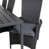 Jídelní stůl Break - 205*90 - Black Alu / Black Aintwood+Padova Arm Chair Reclin