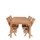 Jídelní stůl Kenya 220*100*H76 - Teak+Keňa skládací židle s područkou - Teak_6