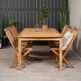 Jídelní stůl Kenya 220*100*H76 - Teak+Keňa skládací židle s područkou - Teak_6