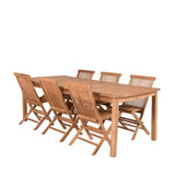 Jídelní stůl Kenya 220*100*H76 - Teak+Keňa skládací židle s područkou - Teak_6